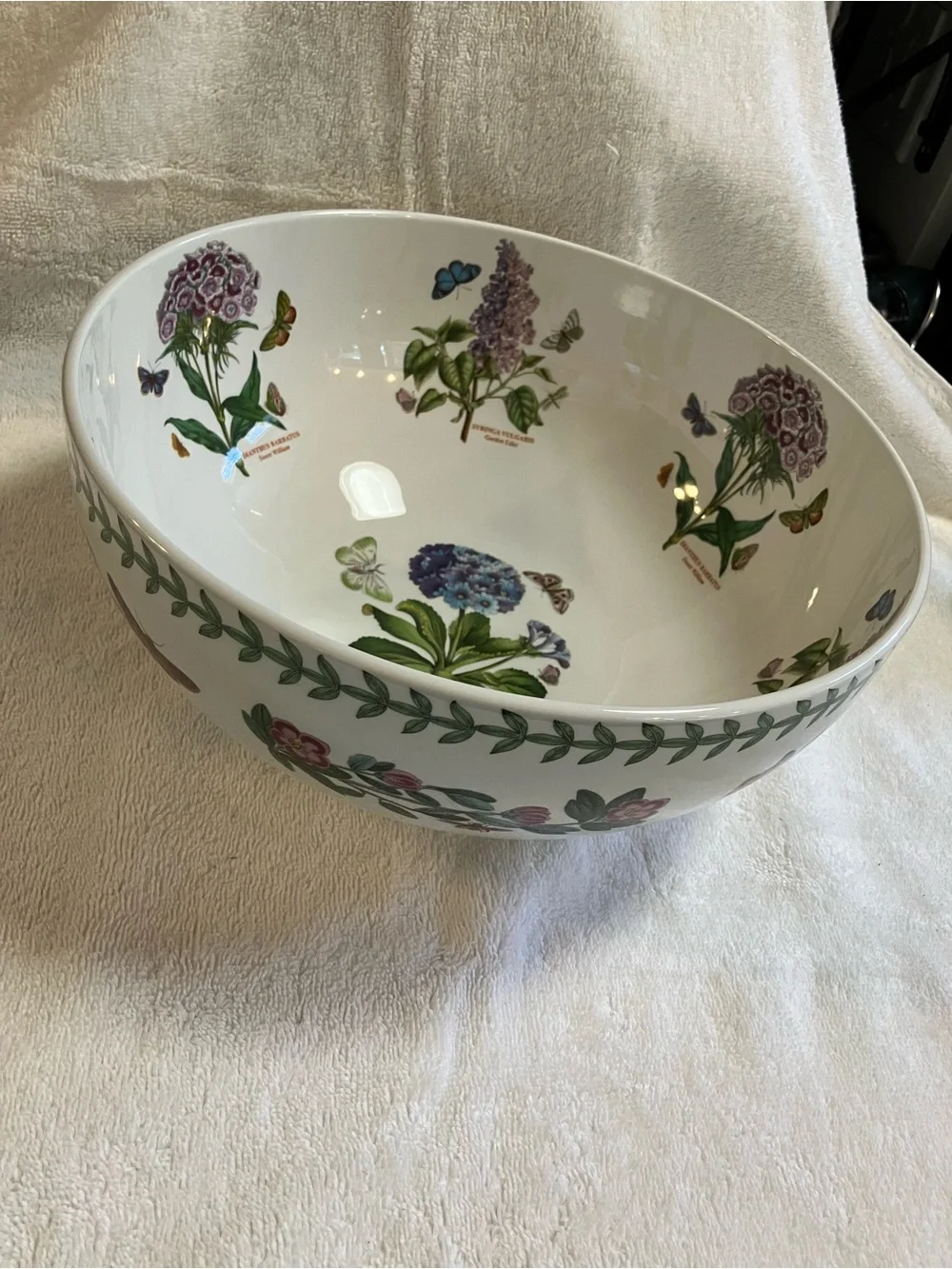 Vintage Portmeirion Botanic Garden Salad Bowl Ceramic 10.5inch diameter